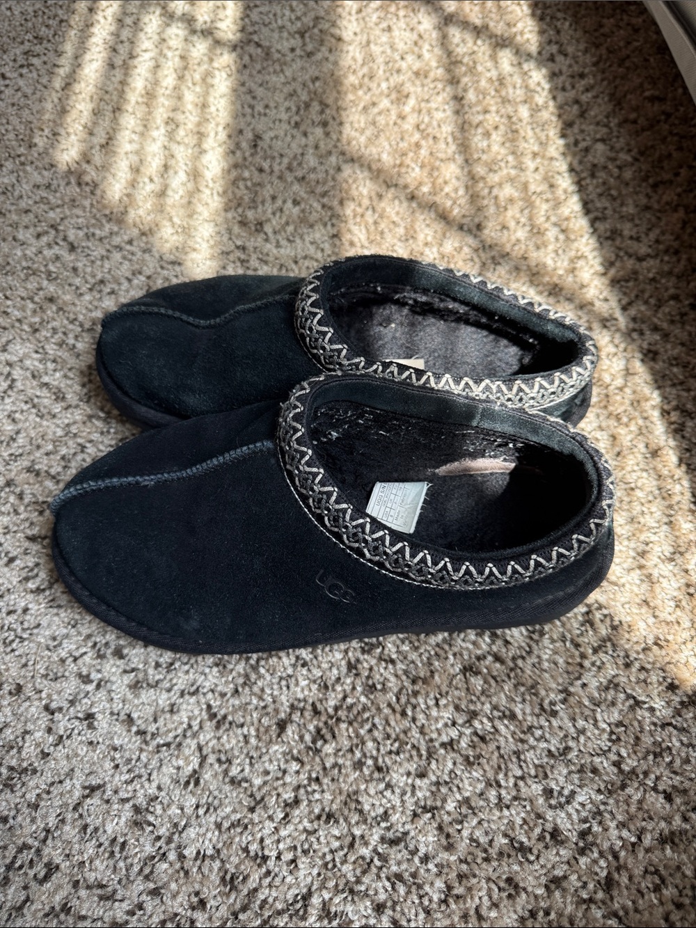 UGG black Tasman slippers